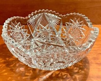 Item 239:  Cut glass bowl - haven't found a fleck! - 8"d:  $22