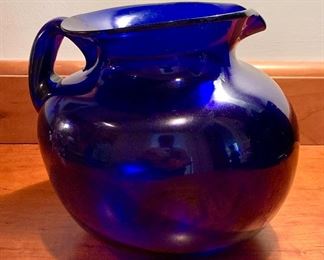 Item 246:  Big, fat, cobalt blue pitcher - 7": $26