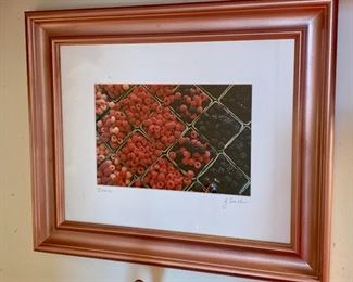 Item 254:  Framed, signed "Berries" - 17.5" x 14.5":  $45