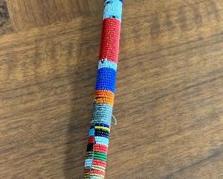 Item 262:  Beaded tribal stick - 17": $45