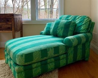Item 267:  Pair, Emerald Green Upholstered Chaise Lounge - :  $375 each