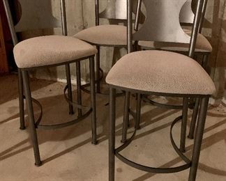 Item 274:  Set of 4 Barstools by Tempo Industries - fabric is in good condition but may need cleaning - 19"l x 17"w x 43"h & seat height - 28":  $300