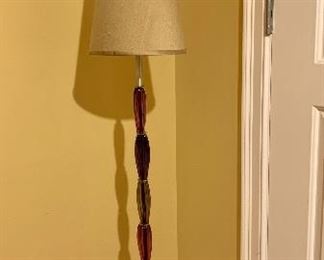 Item 275:  Multi-colored glass floor lamp for reading - 61": $125