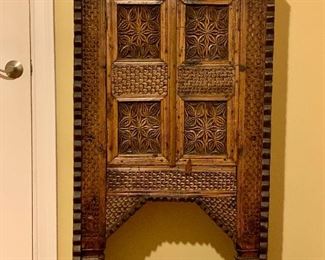 Item 193:  Vintage Indonesian Hand Carved Chest - 26.5"l x 12"w x 50"h:  $425