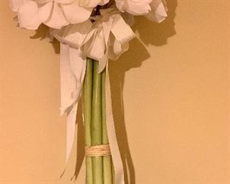 Item 278:  Faux amaryllis and 9 glass pieces of candy -27": $24