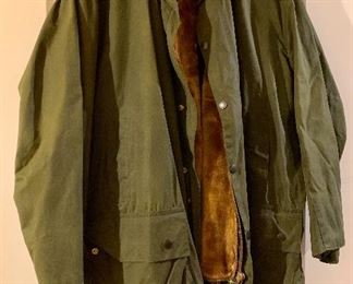 Item 203:  2XL Barbour Waxed Cotton Winter Coat: $195