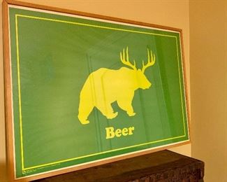 Item 177:  Framed "Beer" poster - 37.5" x 25.5":  $24