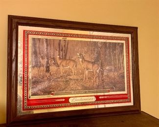Item 135:  Vintage Budweiser mirrored mural - 24" x 16.5":  $85