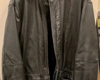 Item 204:  Andrew Marc Leather Winter Coat - size XLT: $195