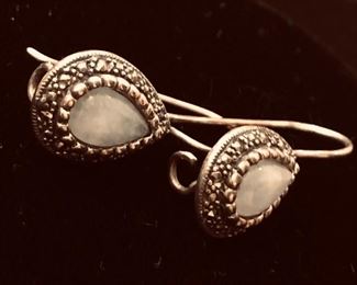 Item 94:  Moonstone, marcasite and silver earrings:  $14