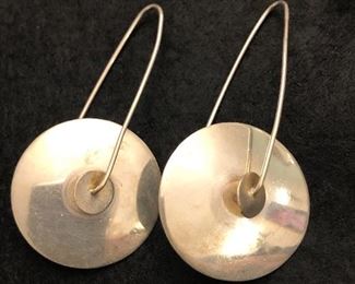 Item 97:  Sterling earrings with artist signature: $28