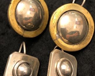 Item 98:  (2) Pairs of sterling silver earrings-Mexico:  $32