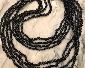 Item 110:  Set of 4 Black beaded necklaces: $24