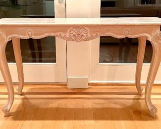 Item 58:  Marble console table - 54.25"l x 17"w x 29"h:  $350