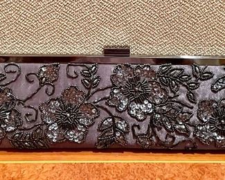 Item 311:  Evening Clutch with Chain, decorated with sequined appliques: $15