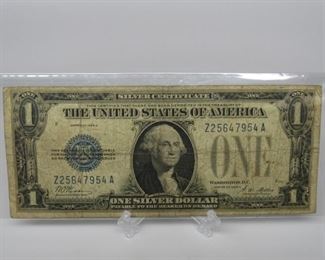 Yr: 1928A
Denomination $1 Silver Certificate
Series: "Funny Back" Note