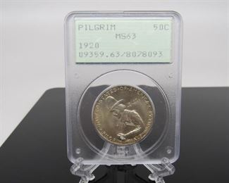 Yr: 1920
Origin: Pilgrim Half Dollar
Denomination Silver Commemorative
Series: Coin