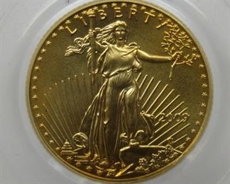 Yr: 2009
Origin: United States
Denomination $5
Series: Gold Eagle
Located in: Chattanooga, TN **Sold As-Is Where Is**
PCGS MS70 $5 American Eagle Gold Coin
1/10 oz Fine Gold