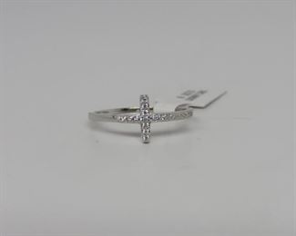 Stone: Sideways Cross
Type: Ring
Metal: Sterling Silver
Size: 8
Located in: Chattanooga, TN **Sold As-Is Where Is**
*Gemstones Believed to Be Lab Created*