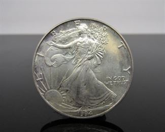 Yr: 1994
Origin: US
Denomination Silver Eagle Dollar
Located in: Chattanooga, TN **Sold As-Is Where Is**
.999 1 Oz Silver