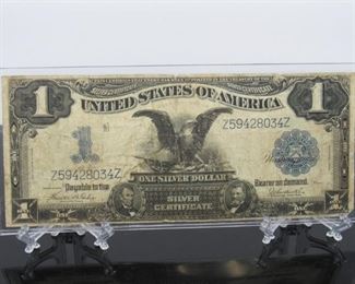 Yr: 1899
Denomination Black Eagle $1
Series: Silver Certificate
Located in: Chattanooga, TN