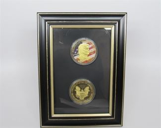 Denomination Framed Commemorative
Series: Trump Gold Coins
Located in: Chattanooga, TN **Sold As-Is Where Is**
Background - Black