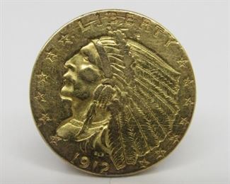Yr: 1912
Denomination Indian Head $2.50 Gold
Series: Quarter Eagle Estate
Located in: Chattanooga, TN **Sold As-Is Where Is**
11A-6145