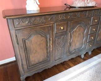 Solid wood sideboard in excellent condition 21"d x 8' x 34"h