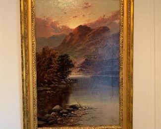 Pair of English oil paintings on canvas - landscape scenes of the highlands. Excellent condition. Signed John Henry Boel