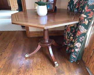 Hexagonal side table in great condition. 37"x29"h