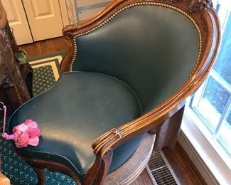 Matching chair for desk - leather upholstery 35"x25"