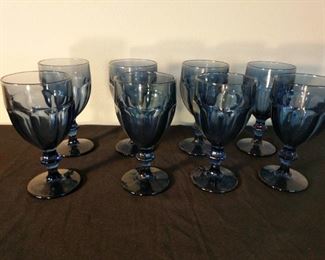 set of 8 royal blue wine goblet 7 in