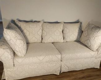 white sofa couch 36 by 84 by 28 inches high
