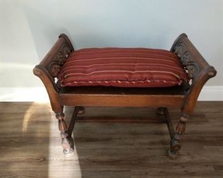Wooden bedroom bench seat