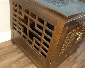 wooden decorative storage table