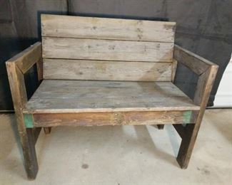 wooden bench 39 by 24 by 36 in