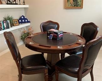 Poker table and chairs
