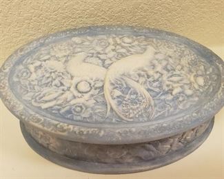 Jasperware oval dresser trinket box