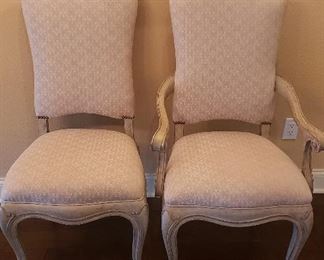 Dining room chairs, 2 arm, 4 side