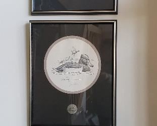 framed black/white signed