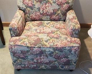 Club chair upholstered in floral