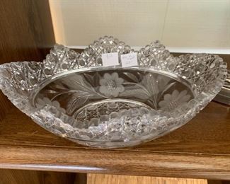 #120	American Brilliant Oval Bowl 12x8.5x4  as is chip	 $25.00 
