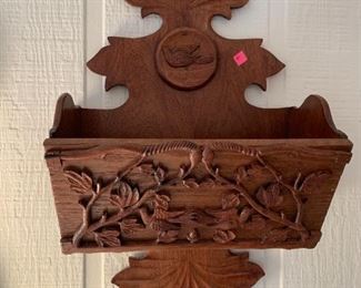 #147	Carved Birds on a Wooden Hanging Box 26x15	 $150.00 
