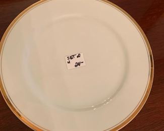 #178	Set of 4 Lenox Solitaire - Sheffield Elegant Gold Dinner Plates 10"	 $24.00 
