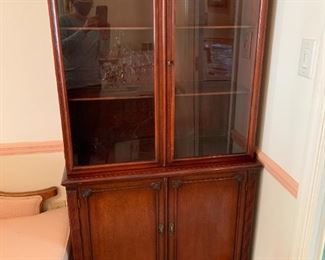 #6	Mahogany China Cabinet 2 piece w/glass front doors 34x14x67	 $175.00 
