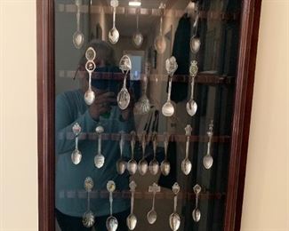 #27	18 Spoons in a Wood Shadow Box 18x30	 $65.00 
