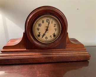 #37	Ingraham Mantle Clock   19x6x11 - missing key	 $75.00 
