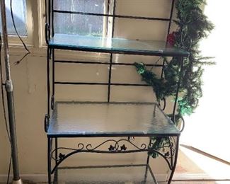 #75	Iron w/4 glass shelves   31x18x71	 $75.00 

