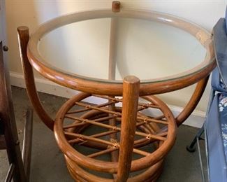 #83	Rattan End Table w/glass top 20round x19	 $30.00 
