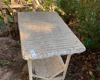 #93	Wicker End table w/Book Stand on Bottom 18x26x25	 $40.00 
